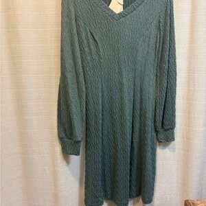 Chic Teal Long Sleeve Dress